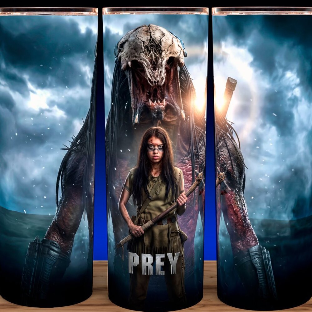 Prey 2022 Feral Predator and Naru Cup Mug Tumbler 20oz with lid and straw